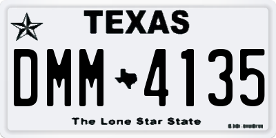 TX license plate DMM4135
