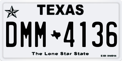 TX license plate DMM4136