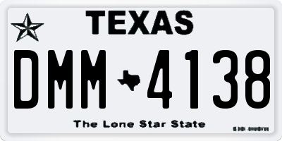 TX license plate DMM4138