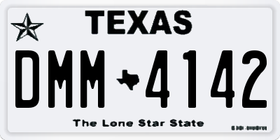 TX license plate DMM4142