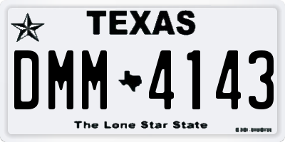 TX license plate DMM4143