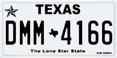 TX license plate DMM4166