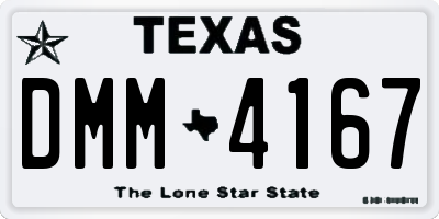 TX license plate DMM4167