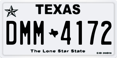 TX license plate DMM4172