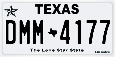 TX license plate DMM4177