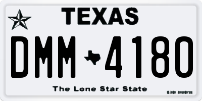 TX license plate DMM4180