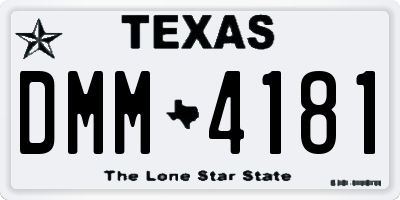 TX license plate DMM4181
