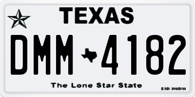 TX license plate DMM4182