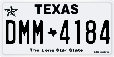 TX license plate DMM4184