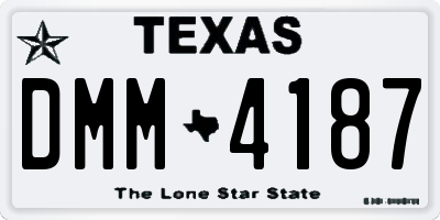 TX license plate DMM4187