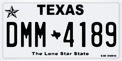 TX license plate DMM4189