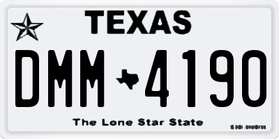 TX license plate DMM4190