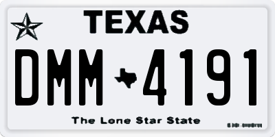 TX license plate DMM4191
