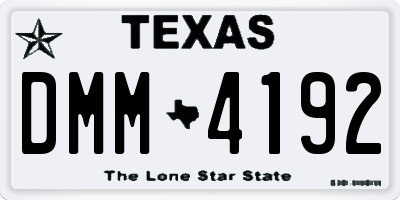 TX license plate DMM4192