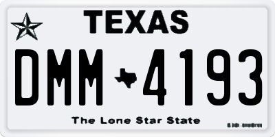 TX license plate DMM4193