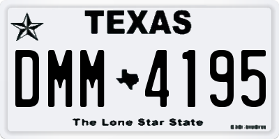 TX license plate DMM4195