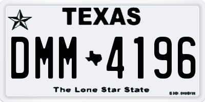 TX license plate DMM4196