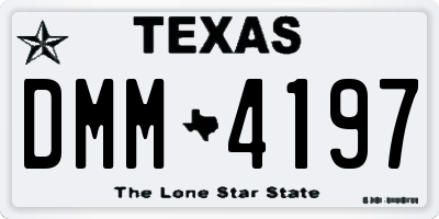 TX license plate DMM4197