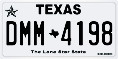 TX license plate DMM4198