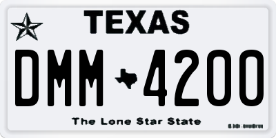 TX license plate DMM4200