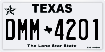 TX license plate DMM4201