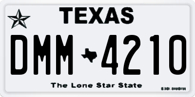 TX license plate DMM4210