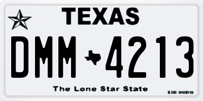 TX license plate DMM4213