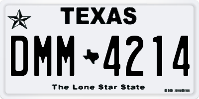 TX license plate DMM4214
