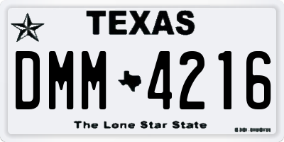 TX license plate DMM4216