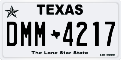 TX license plate DMM4217