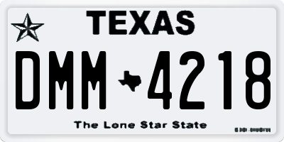 TX license plate DMM4218