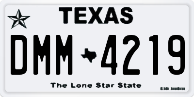 TX license plate DMM4219
