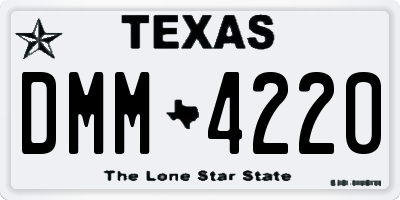 TX license plate DMM4220