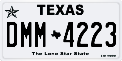 TX license plate DMM4223