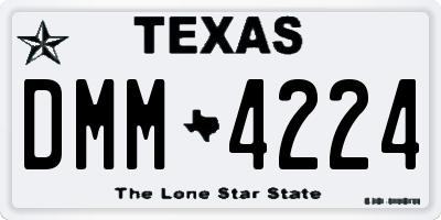 TX license plate DMM4224