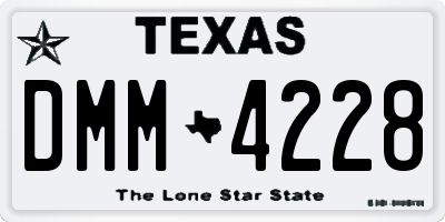 TX license plate DMM4228