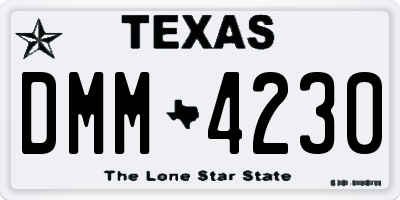 TX license plate DMM4230