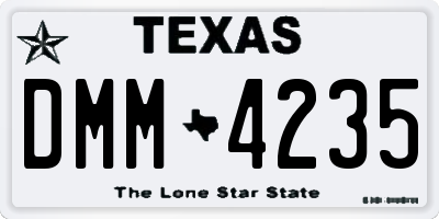 TX license plate DMM4235