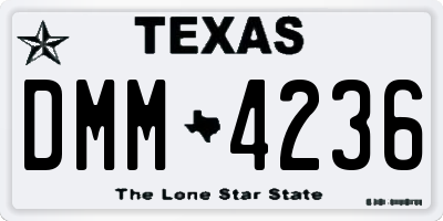 TX license plate DMM4236