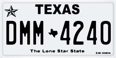 TX license plate DMM4240