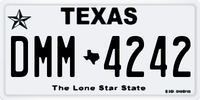 TX license plate DMM4242