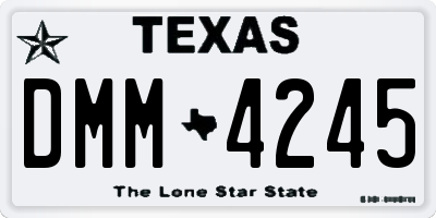 TX license plate DMM4245