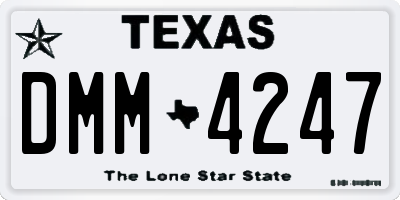 TX license plate DMM4247