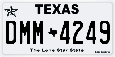 TX license plate DMM4249
