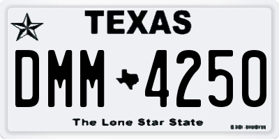 TX license plate DMM4250