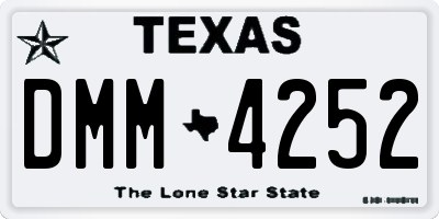 TX license plate DMM4252