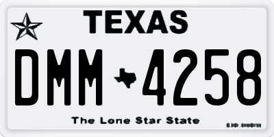 TX license plate DMM4258