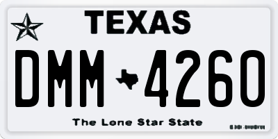 TX license plate DMM4260