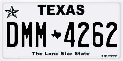 TX license plate DMM4262