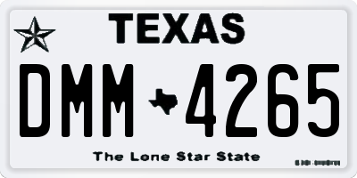 TX license plate DMM4265